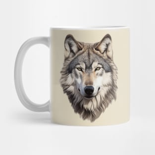 Gray Wolf Face Mug